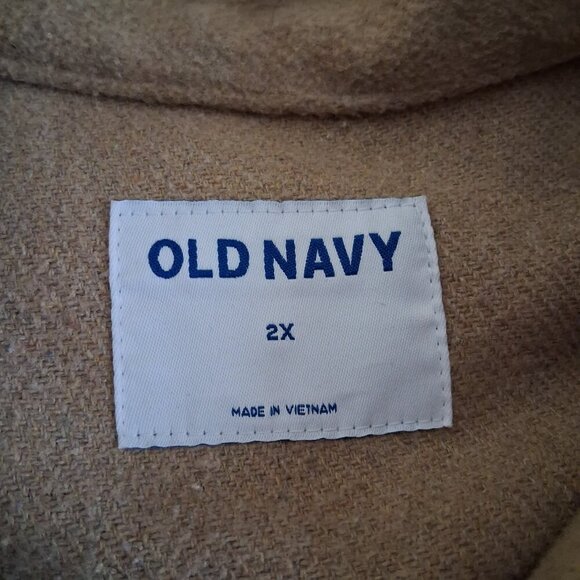 Old Navy Women's Size 2X Camel Soft-Brushed Wool Blend Utility Shacket - Picture 5 of 14